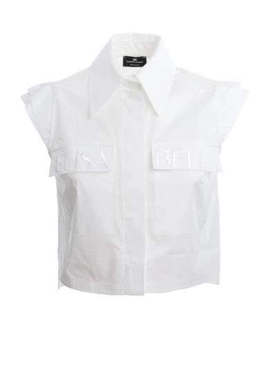 Shop Elisabetta Franchi White Cotton Shirt