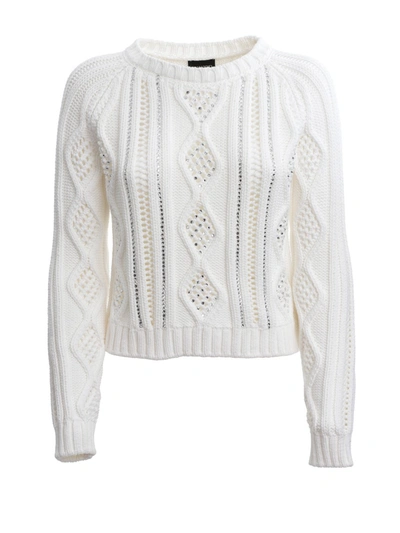 Shop Ermanno Scervino White Cotton Sweater