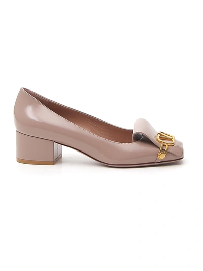 Shop Valentino Nude Leather Pumps In Pink