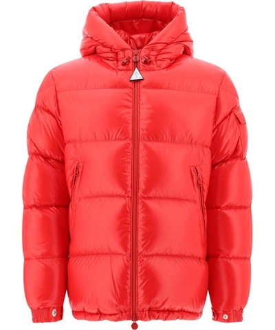 Shop Moncler Ecrins Red Nylon Down Jacket
