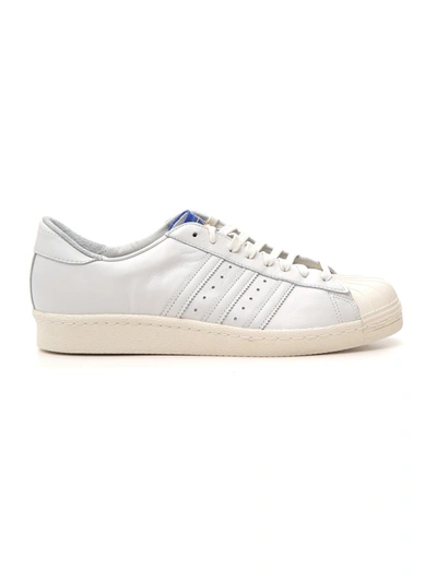 Shop Adidas Originals White Leather Sneakers In Neutrals