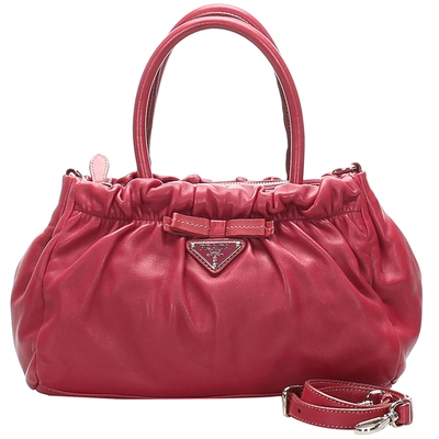 Pre-owned Prada Pink Leather Satchel Bag