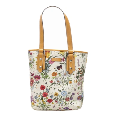 Pre-owned Gucci Multicolor Floral Canvas Tote Bag