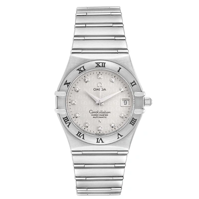 Pre-owned Omega Silver Diamonds Stainless Steel Constellation Classic 1504.35.00 Men's Wristwatch 35.5 Mm