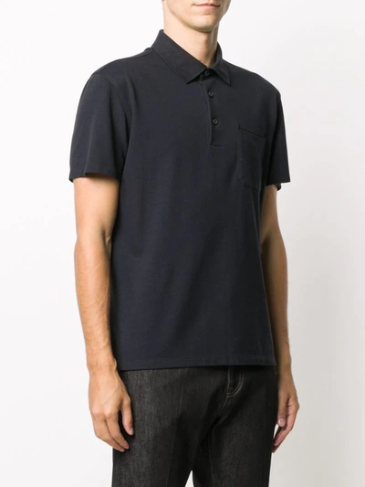 Shop Ermenegildo Zegna Short-sleeved Polo Shirt In Blue