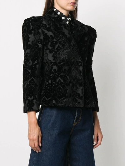 Shop Moschino Tailored Jacquard Jacket In Black