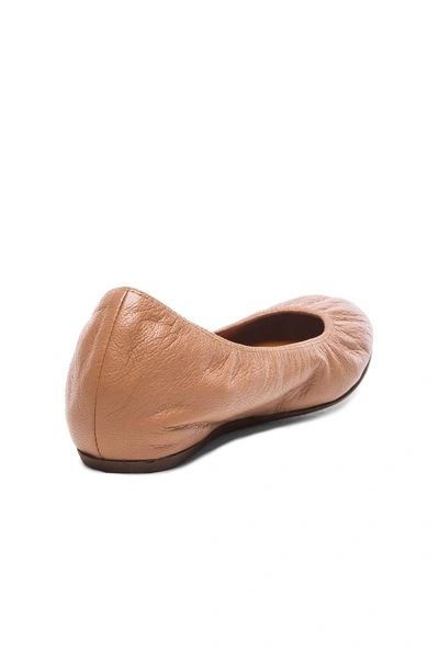 Shop Lanvin Classic Goatskin Ballerina Flats In Nude