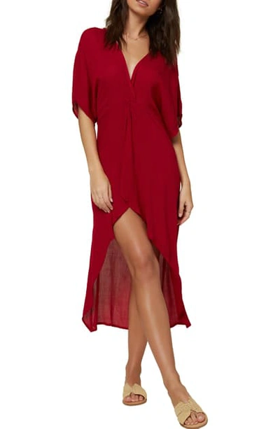 Shop O'neill Saltwater Twist Cover-up Tunic Dress In Sangria