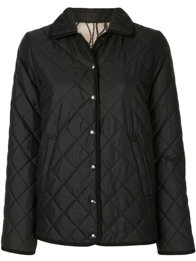 Shop Ferragamo Reversible Quilted Padded Jacket In Black