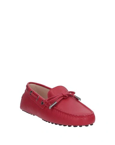 Shop Tod's Woman Loafers Red Size 8 Soft Leather