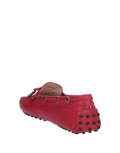 Shop Tod's Woman Loafers Red Size 8 Soft Leather