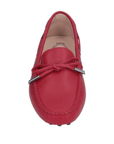 Shop Tod's Woman Loafers Red Size 8 Soft Leather