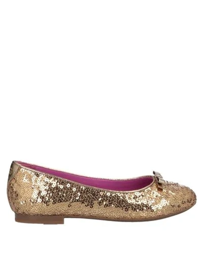 Shop Dolce & Gabbana Ballet Flats In Gold