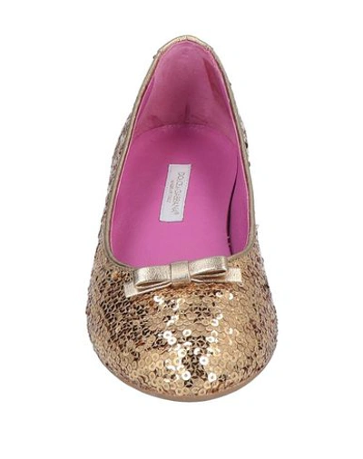 Shop Dolce & Gabbana Ballet Flats In Gold