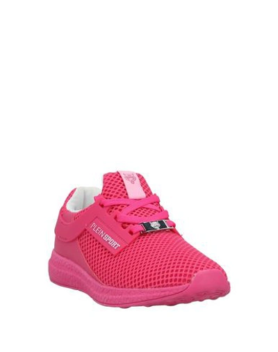 Shop Plein Sport Woman Sneakers Fuchsia Size 5 Textile Fibers In Pink
