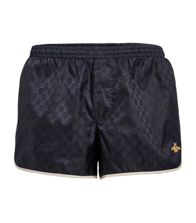 Shop Gucci Gg Supreme Bee Swim Shorts