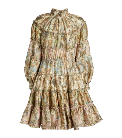 Shop Zimmermann Ladybeetle Gathered Mini Dress