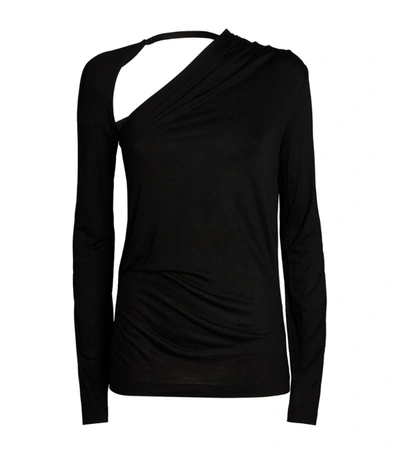 Shop Helmut Lang Asymmetric Cut-out Top