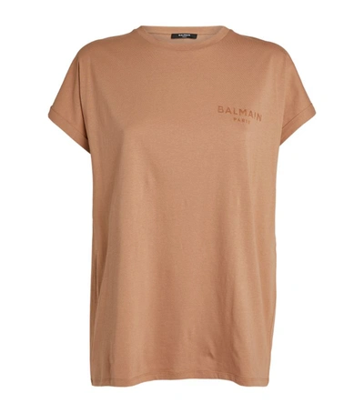 Shop Balmain Flocked Mini Logo T-shirt