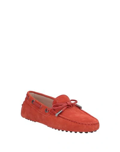 Tod's Gommino Nubuck Leather Loafers In Rust