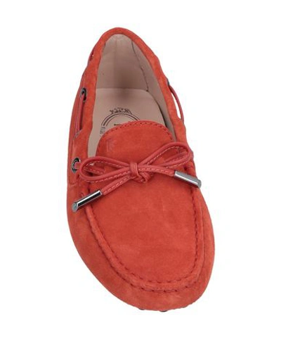 Tod's Gommino Nubuck Leather Loafers In Rust