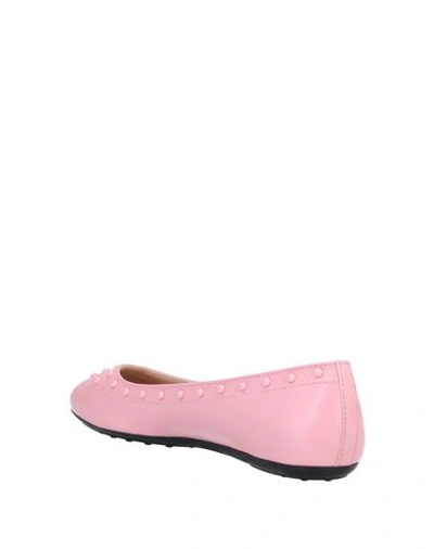 Shop Tod's Woman Ballet Flats Pink Size 8 Soft Leather