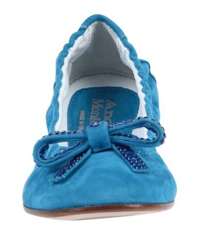 Shop Andrea Montelpare Ballet Flats In Turquoise