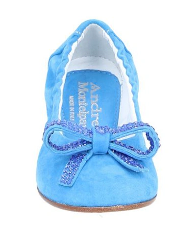 Shop Andrea Montelpare Ballet Flats In Turquoise