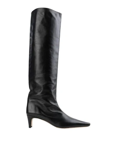 Staud Wally 50mm Knee-high Leather Boots In Black