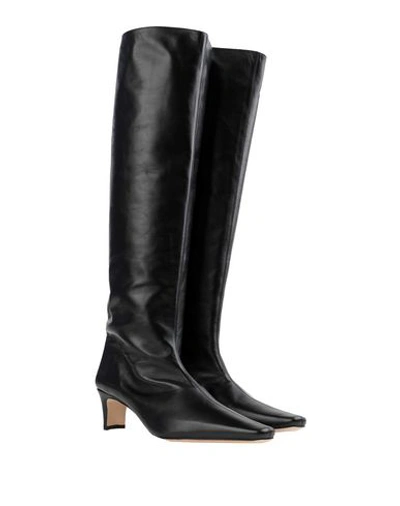 Staud Wally 50mm Knee-high Leather Boots In Black