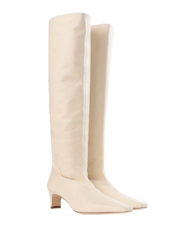 Staud 45mm Leather Tall Boots In Ivory