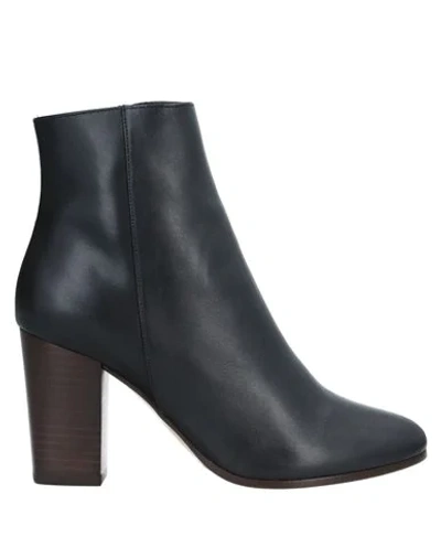 Maje Flixa Leather Ankle Boots In Black