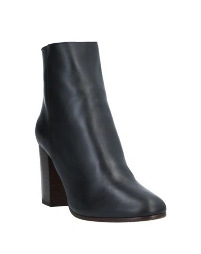 Maje Flixa Leather Ankle Boots In Black