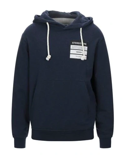 Shop Maison Margiela Hooded Sweatshirt In Dark Blue