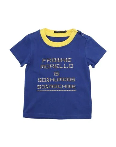 Shop Frankie Morello Newborn Boy T-shirt Blue Size 3 Cotton