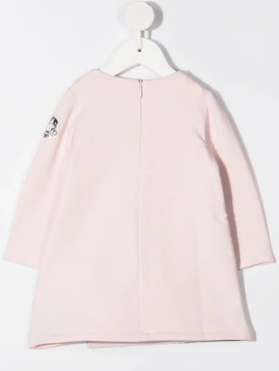 Shop Moncler Check Print Wrap Dress In Pink