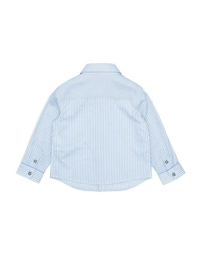 Shop Armani Junior Patterned Shirt In Sky Blue