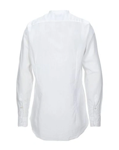 Shop Aglini Man Shirt White Size 17 ½ Linen, Cotton