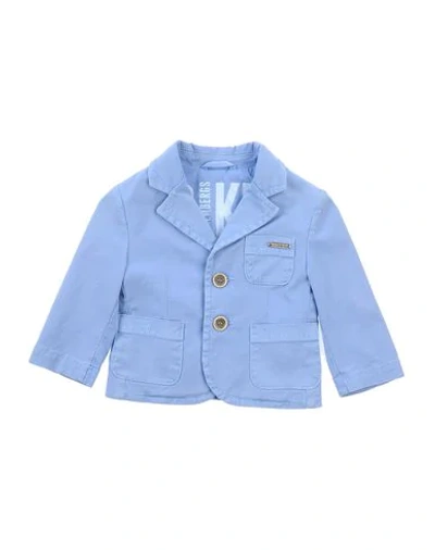 Shop Dirk Bikkembergs Suit Jackets In Sky Blue