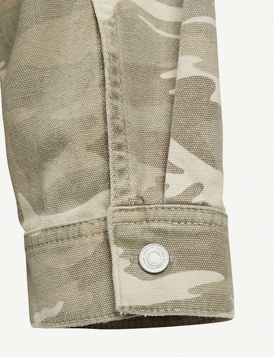 Shop Allsaints Womens Camouflage Cre Sol Oversized Camouflage-print Denim Jacket 8