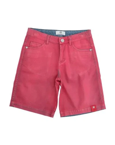 Shop Versace Young Denim Shorts In Coral