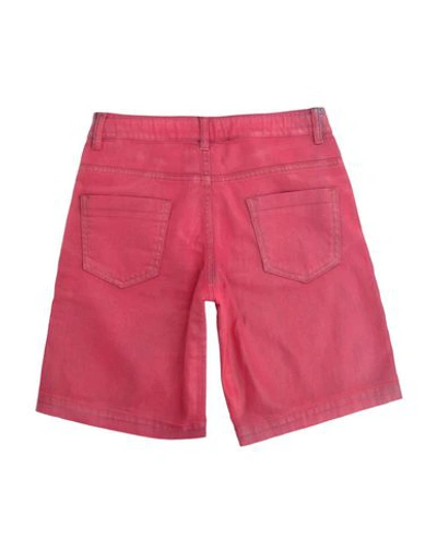Shop Versace Young Denim Shorts In Coral