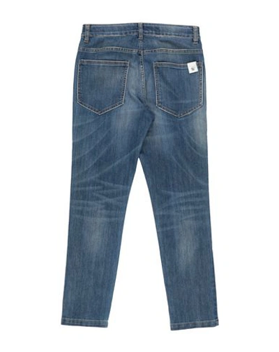 Shop Versace Young Denim Pants In Blue