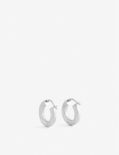Shop Bottega Veneta Sterling Silver Tubular Hoop Earrings