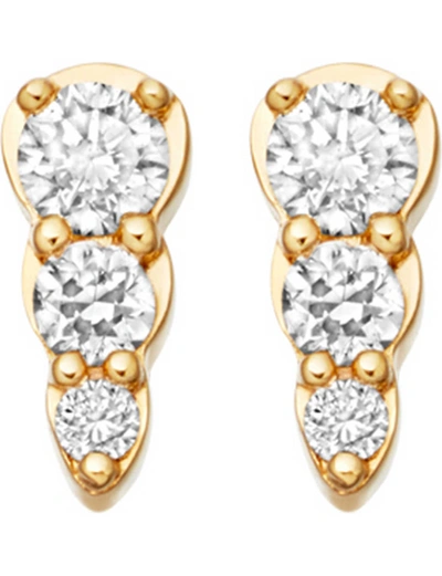 Shop Astley Clarke Mini Interstellar 14ct Gold And Diamond Stud Earrings