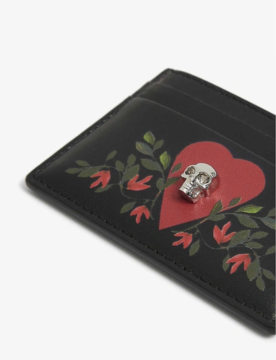 Shop Alexander Mcqueen Graphic-print Leather Card Holder