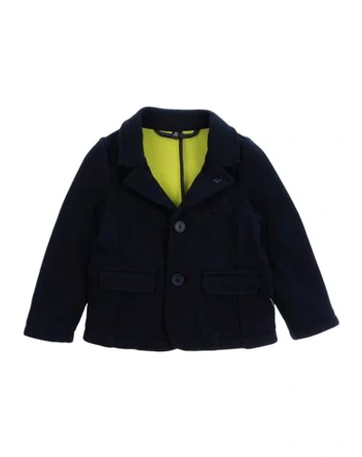 Shop Armani Junior Suit Jackets In Dark Blue