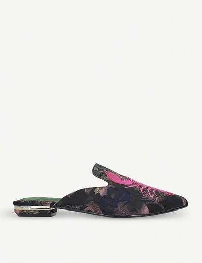 Shop Kurt Geiger Otter Lobster-embroidered Jacquard Mules