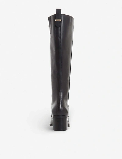 Shop Dune Trilly Knee-high Leather Boots In Black-leather