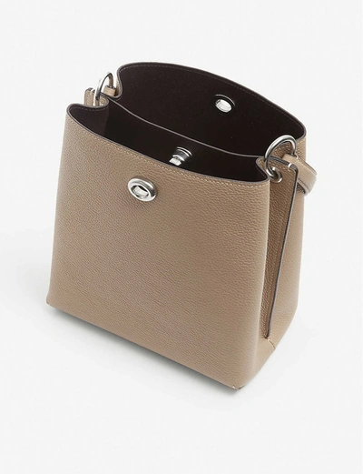 Shop Coach Charlie Leather Bucket Bag In Lh/taupe
